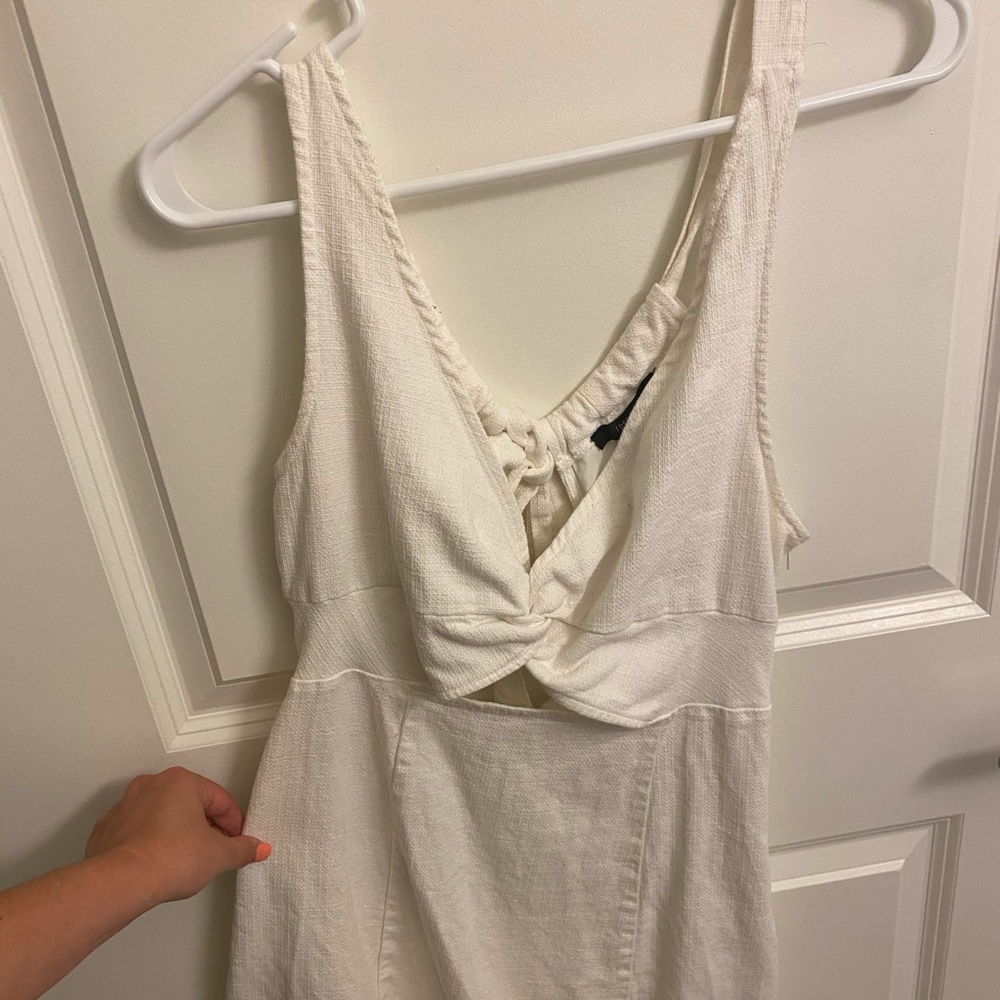 White Linen Mini Sun Dress